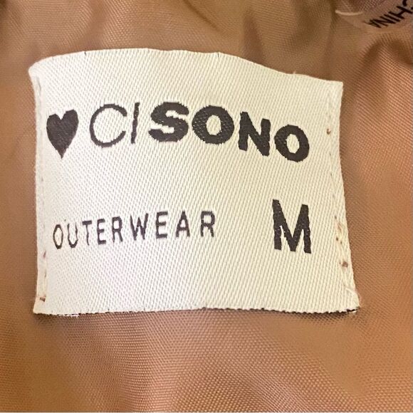 Ci Sono Outerwear Brown Puffer Jacket Women Size Medium Full Zip Short Length - Picture 4 of 5